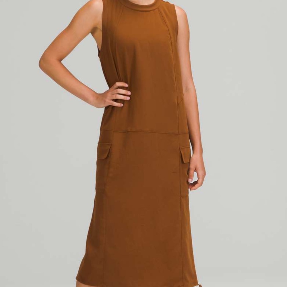 lululemon athletica Brown Sleeveless Midi Dress
